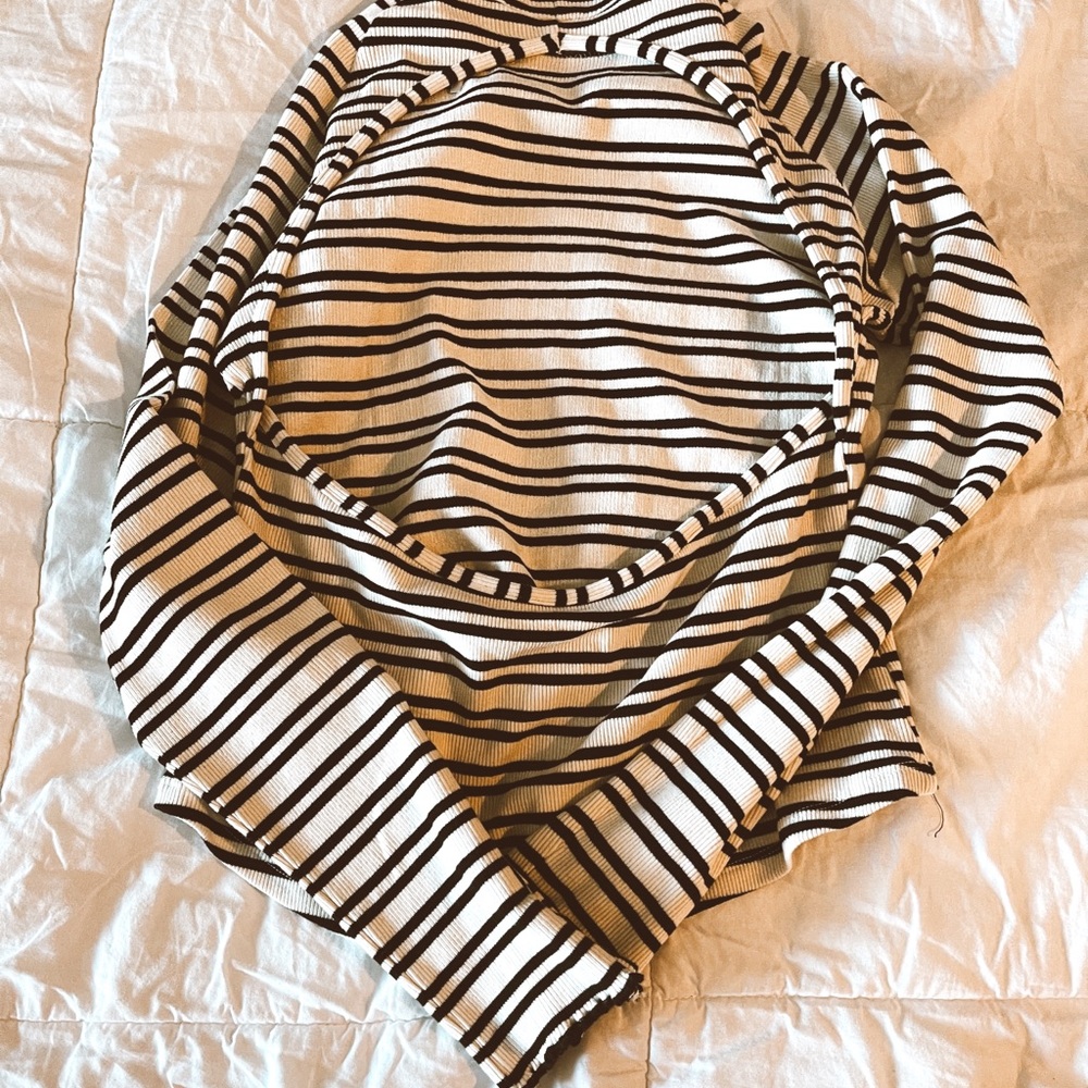 Striped open back long sleeve